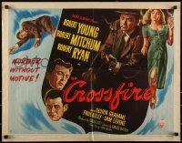 2c0633 CROSSFIRE style B 1/2sh 1947 sexy Gloria Grahame, Robert Mitchum, Young, Ryan, rare!