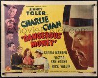 2c0635 DANGEROUS MONEY 1/2sh 1946 Sidney Toler as detective Charlie Chan, ultra rare!