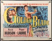 2c0639 GOLDEN BLADE style A 1/2sh 1953 close-up art of Rock Hudson & sexy Piper Laurie!