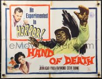 2c0641 HAND OF DEATH 1/2sh 1962 great image of cheesy monster, no one dared come too close!