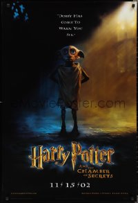 2c1037 HARRY POTTER & THE CHAMBER OF SECRETS teaser DS 1sh 2002 Dobby has come to warn you!