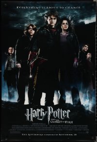2c1041 HARRY POTTER & THE GOBLET OF FIRE advance DS 1sh 2005 Daniel Radcliffe, Emma Watson, Grint!
