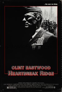 2c1051 HEARTBREAK RIDGE 1sh 1986 Clint Eastwood all decked out in uniform & medals!
