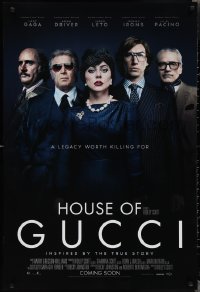 2c1063 HOUSE OF GUCCI int'l advance DS 1sh 2021 Lady Gaga, Al Pacino, Driver, Irons. Leto!