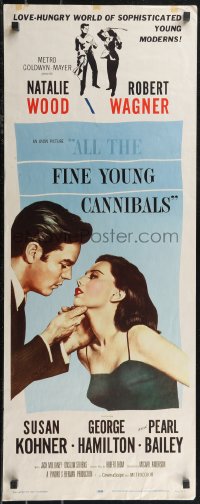 2c0661 ALL THE FINE YOUNG CANNIBALS insert 1960 art of Robert Wagner about to kiss sexy Natalie Wood