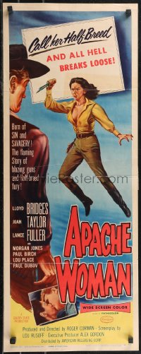 2c0664 APACHE WOMAN insert 1955 Lloyd Bridges & Native American half-breed Joan Taylor!
