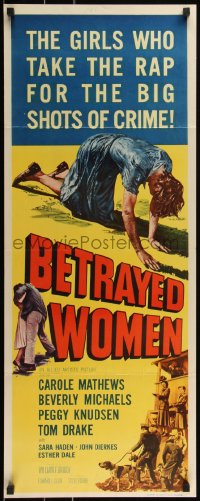 2c0669 BETRAYED WOMEN insert 1955 bad girls in solitary, Carole Mathews, Beverly Michaels!