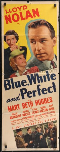 2c0672 BLUE, WHITE & PERFECT insert 1941 Lloyd Nolan as Detective Michael Shayne, Mary Beth Hughes