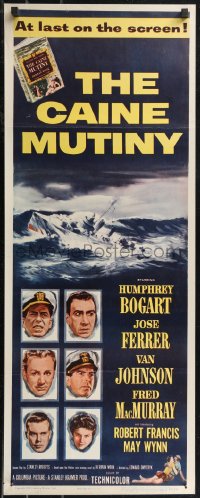 2c0678 CAINE MUTINY insert 1954 art of Humphrey Bogart, Jose Ferrer, Van Johnson & Fred MacMurray!