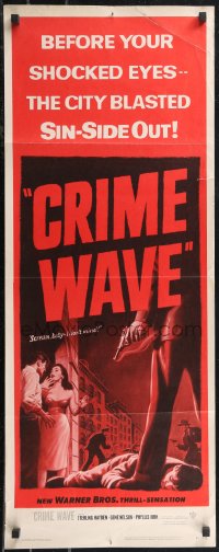 2c0681 CRIME WAVE insert 1953 ex-cons Nelson, de Corsia & Bronson, The City is Dark!