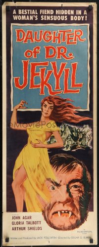 2c0683 DAUGHTER OF DR JEKYLL insert 1957 a bestial fiend hidden in a woman's sensuous body!