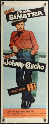 2c0720 JOHNNY CONCHO insert 1956 great full-length image cowboy Frank Sinatra in his first western!