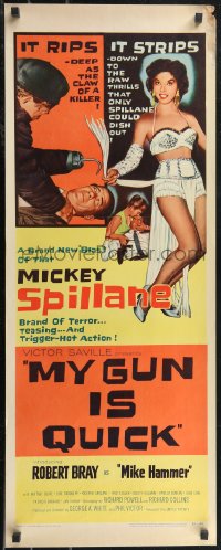 2c0740 MY GUN IS QUICK insert 1957 Mickey Spillane, introducing Robert Bray as Mike Hammer!