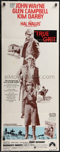 2c0771 TRUE GRIT insert 1969 John Wayne as Rooster Cogburn, Kim Darby, Glen Campbell