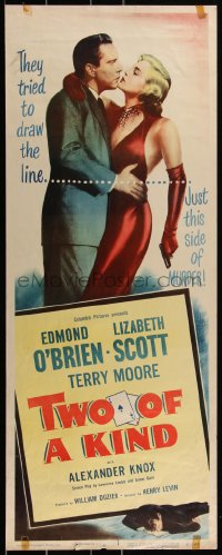 2c0773 TWO OF A KIND insert 1951 great image of sexy Lizabeth Scott & Edmond O'Brien, noir!