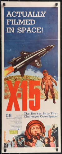 2c0783 X-15 insert 1961 astronaut Charles Bronson, cool art of rocket, actually filmed in space!