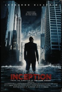 2c1077 INCEPTION IMAX advance DS 1sh 2010 Christopher Nolan, Leonardo DiCaprio standing in water!