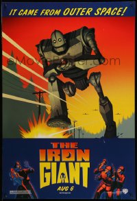 2c1097 IRON GIANT advance DS 1sh 1999 animated modern classic, cool cartoon robot artwork!