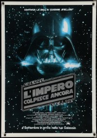 2c0323 EMPIRE STRIKES BACK advance Italian 1sh 1980 George Lucas, Darth Vader head in space!