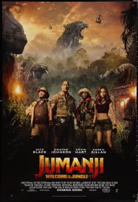 2c1116 JUMANJI: WELCOME TO THE JUNGLE int'l advance DS 1sh 2017 Johnson, Black, different image!