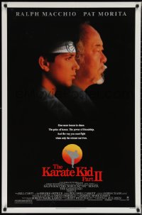 2c1125 KARATE KID PART II 1sh 1986 great profile of Pat Morita as Mr. Miyagi, Ralph Macchio!