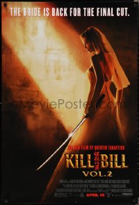 2c1130 KILL BILL: VOL. 2 advance DS 1sh 2004 bride Uma Thurman with katana, Quentin Tarantino!