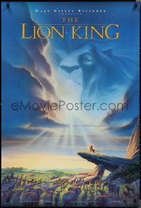 2c1161 LION KING DS 1sh 1994 Disney Africa, John Alvin art of Simba on Pride Rock with Mufasa in sky