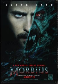 2c1221 MORBIUS teaser DS 1sh 2022 Jared Leto in the title role, a new Marvel Comics legend arrives!