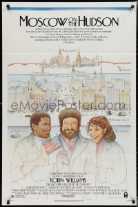 2c1222 MOSCOW ON THE HUDSON 1sh 1984 controversial artwork of Russian Robin Williams by Craig!