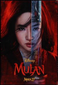 2c1225 MULAN teaser DS 1sh 2020 Walt Disney live action remake, Yifei Liu in the title role w/sword!