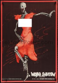 2c0551 WAR OF THE WORLDS NEXT CENTURY Polish 26x38 1981 Hoff & Pagowski art of skeleton in dress!