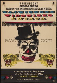 2c0570 GREATEST SHOW ON EARTH Polish 23x33 1967 DeMille circus classic, Stewart by Rapnicki, rare!