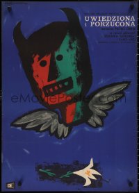 2c0595 SEDUCED & ABANDONED Polish 23x32 1965 Sedotta e Abbandonata, Lipinski art of winged head!