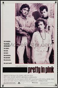 2c1285 PRETTY IN PINK 1sh 1986 great portrait of Molly Ringwald, Andrew McCarthy & Jon Cryer!
