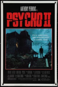 2c1288 PSYCHO II 1sh 1983 Anthony Perkins as Norman Bates, cool creepy image of classic house!