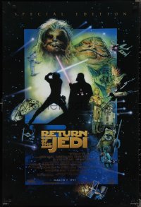 2c1310 RETURN OF THE JEDI style D advance DS 1sh R1997 George Lucas classic, art by Drew Struzan!