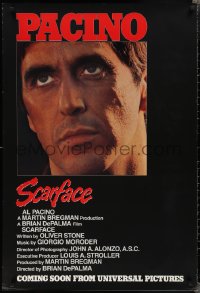 2c1338 SCARFACE advance 1sh 1983 Al Pacino, Brian De Palma, Oliver Stone, coming soon!