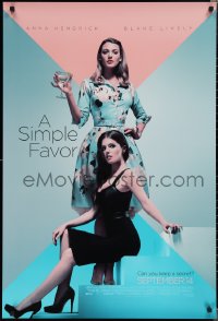 2c1357 SIMPLE FAVOR advance DS 1sh 2018 great image of sexy Anna Kendrick & Blake Lively on steps!