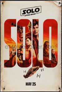 2c1370 SOLO teaser DS 1sh 2018 A Star Wars Story, Ehrenreich, Clarke, Harrelson, art of top cast!