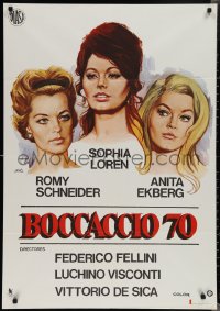 2c0432 BOCCACCIO '70 Spanish 1975 Fellini, sexy different Jano art of Schneider, Loren, Ekberg!