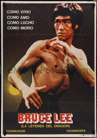 2c0433 BRUCE LEE THE DRAGON STORY Spanish R1977 best portrait of the kung fu legend, rare!