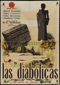 2c0438 DIABOLIQUE Spanish 1957 Henri-Georges Clouzot, cool Raymond Gid silhouette art!