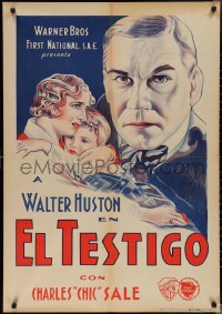 2c0463 STAR WITNESS Spanish 1931 different art of Walter Huston & young Dickie Moore, ultra rare!