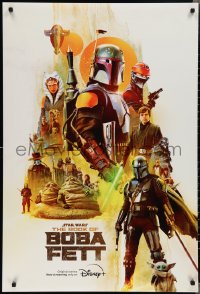 2c0114 BOOK OF BOBA FETT DS tv poster 2022 Walt Disney, great image of the bounty hunter & cast!