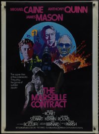 2c0131 DESTRUCTORS int'l 28x38 special poster 1974 Michael Caine, The Marseille Contract, acetate!