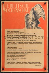 2c0132 DIE DEUTSCHE WOCHENSCHAU 19x28 German special poster 1942 Reichsadler Imperial Eagle & Swastika!