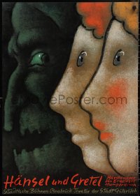 2c0045 HANSEL UND GRETEL 23x33 German stage poster 1985 them and the witch by Mieczyslaw Gorowski!