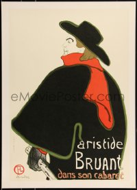 2c0141 HENRI DE TOULOUSE-LAUTREC 20x28 special poster 1980s Aristide Bruant dans son cabaret!