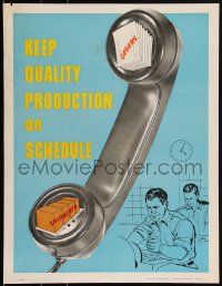 2c0034 KEEP QUALITY PRODUCTION ON SCHEDULE 17x22 motivational poster 1950s Elliott Service Company!