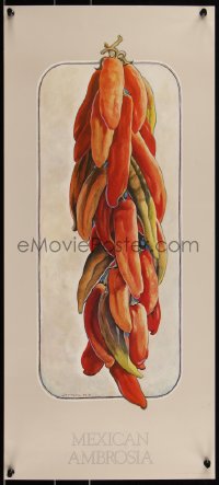 2c0185 MEXICAN AMBROSIA 13x28 commercial poster 1983 colorful pepper art by Lucija Jovanovic!